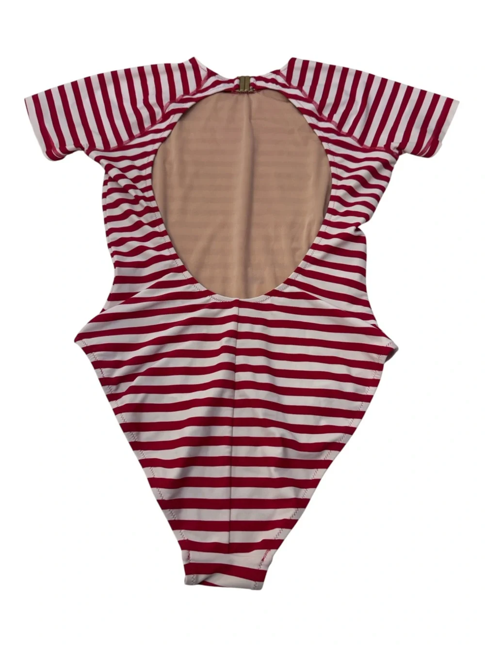 J.Crew Open-Back Striped Short-Sleeve One-Piece Swimsuit 8